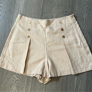 Zara pleated button shorts
